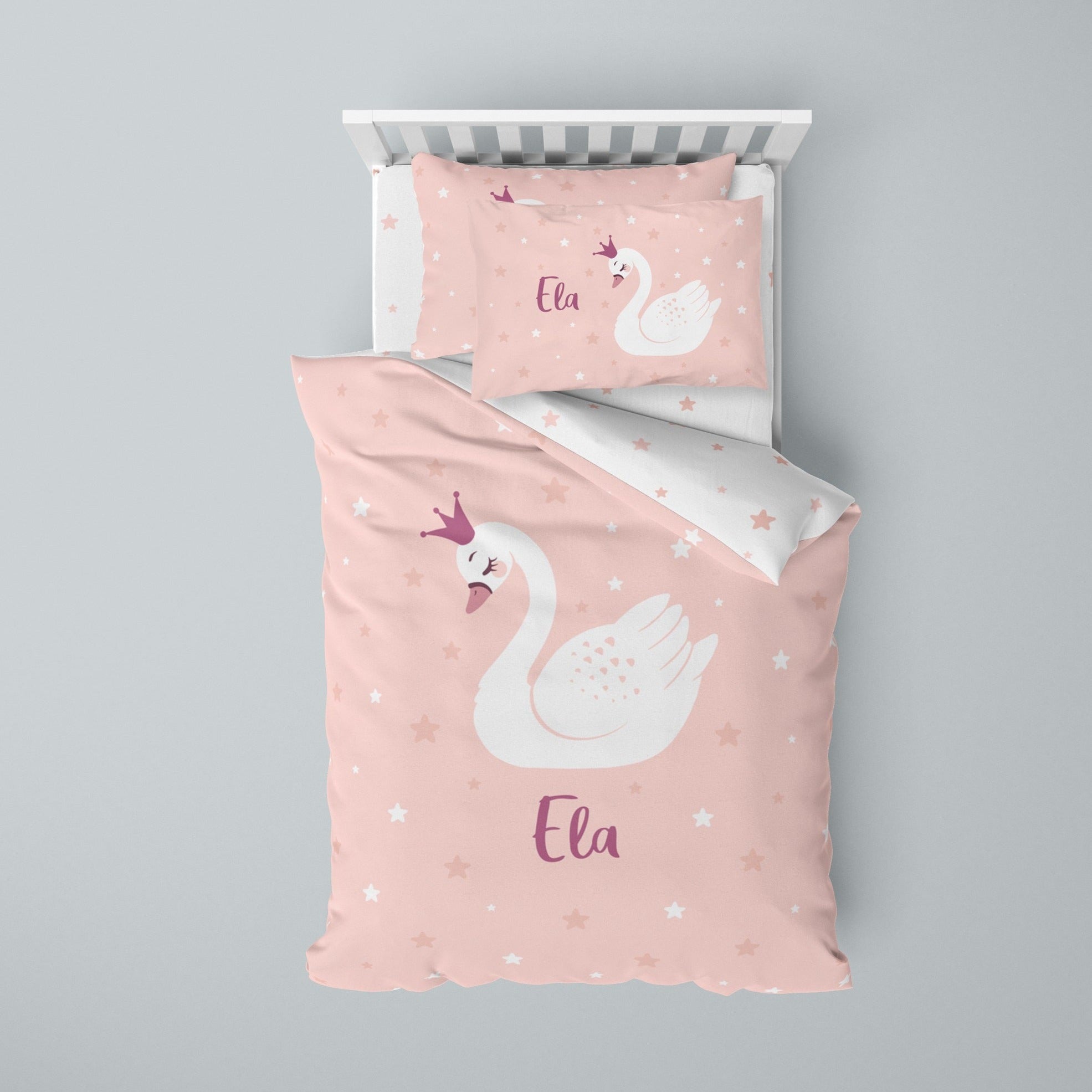 Set di biancheria da letto personalizzata di cigno